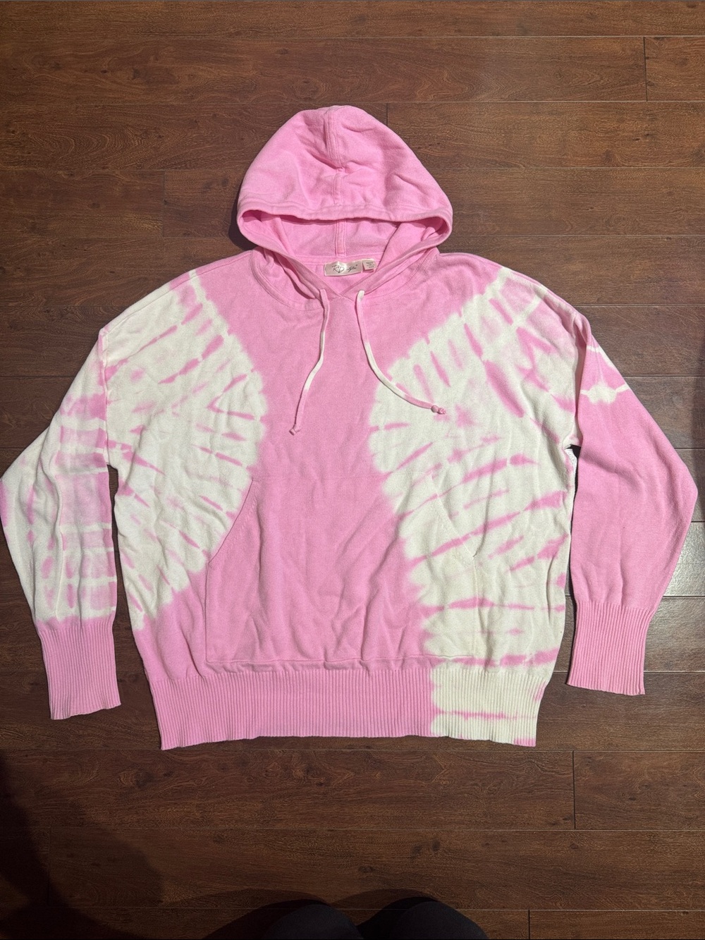 RD Style Pink Tie-Dye Hooded Lightweight Pullover Sweatshirt